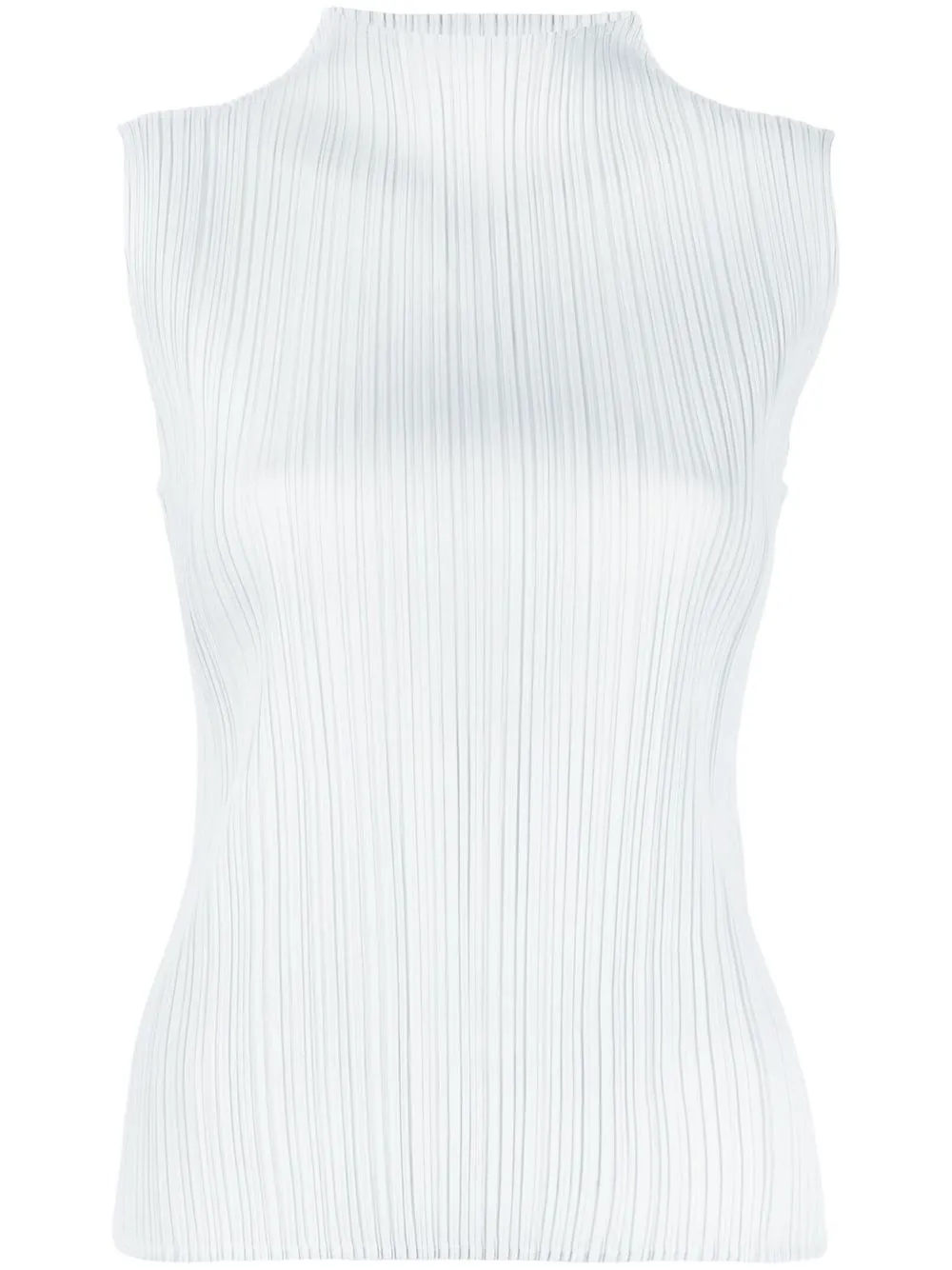 

Pleats Please Issey Miyake top plisado con cuello falso - Gris