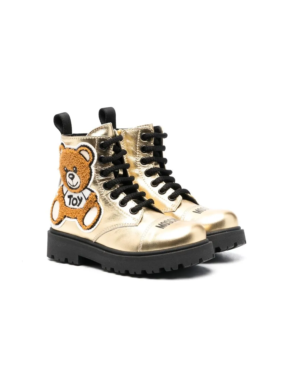 

Moschino Kids Teddy Bear-appliqué boots - Neutrals