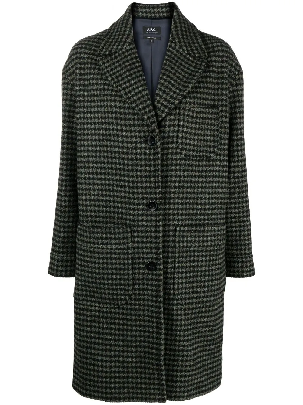 

A.P.C. houndstooth single-breasted coat - Green