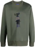 Junya Watanabe MAN appliqué-detail crew-neck sweatshirt - Green