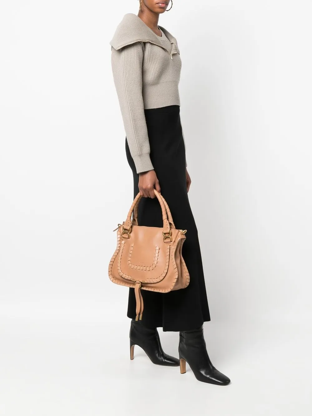 Chloé Interwoven-design Leather Bag In Neutrals