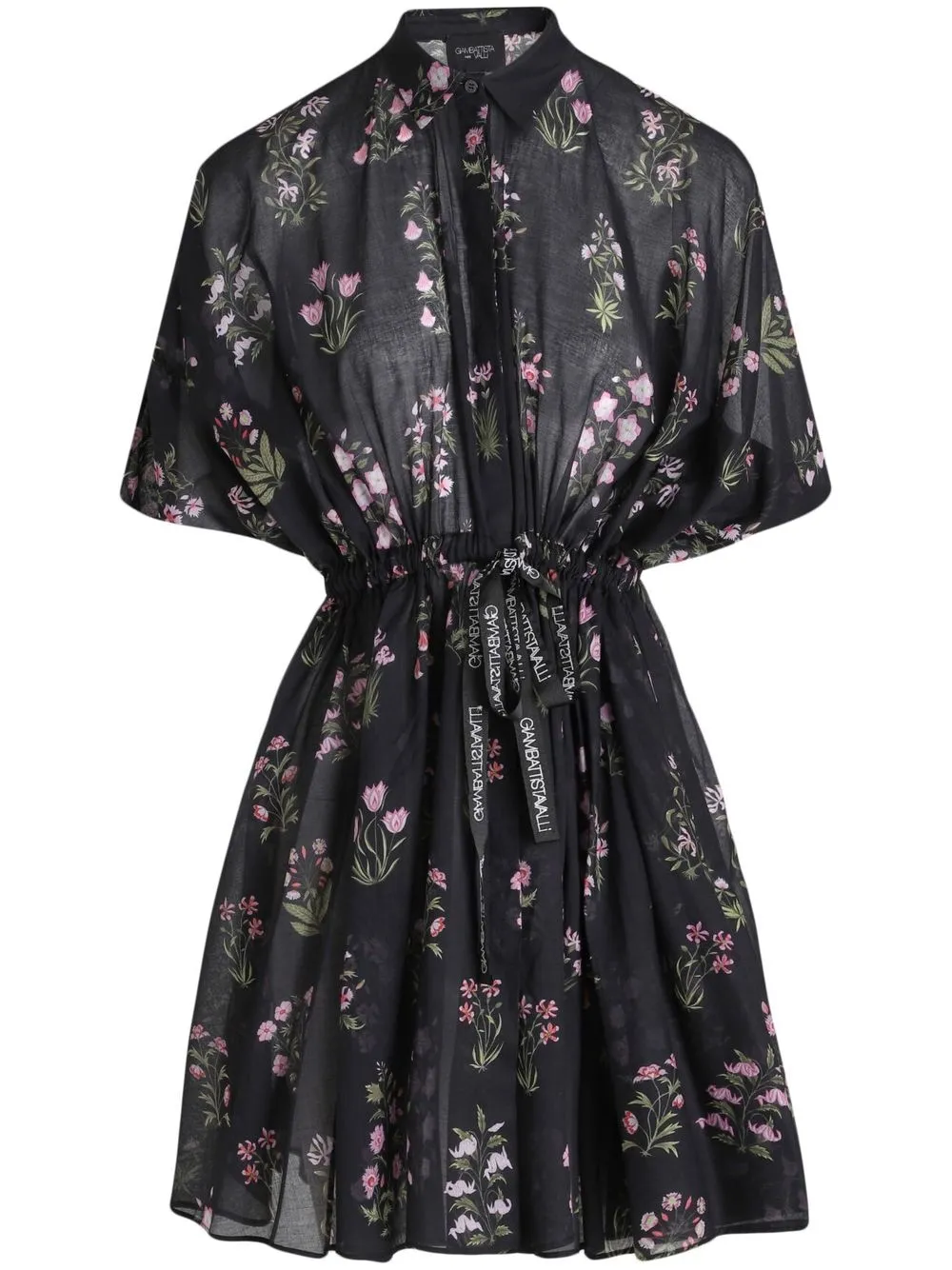 

Giambattista Valli floral-print semi-sheer mini dress - Black