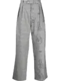 Feng Chen Wang plaid straight-leg trousers - Grey