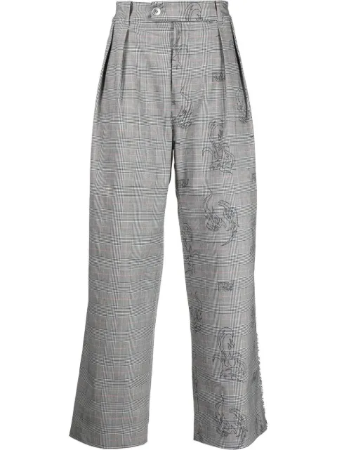 Feng Chen Wang plaid straight-leg trousers