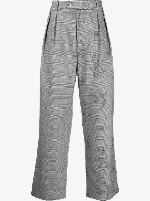 Feng Chen Wang plaid straight-leg trousers