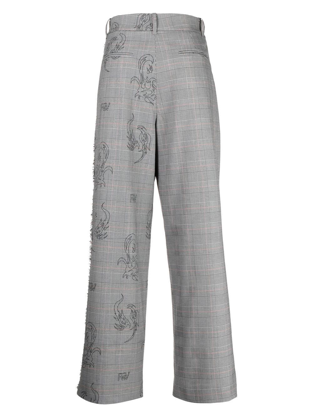 Shop Feng Chen Wang Plaid Straight-leg Trousers In Grey