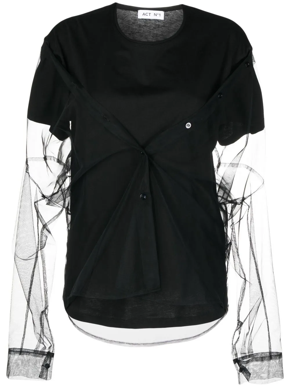 

Act N°1 top oversize semi transparente - Negro