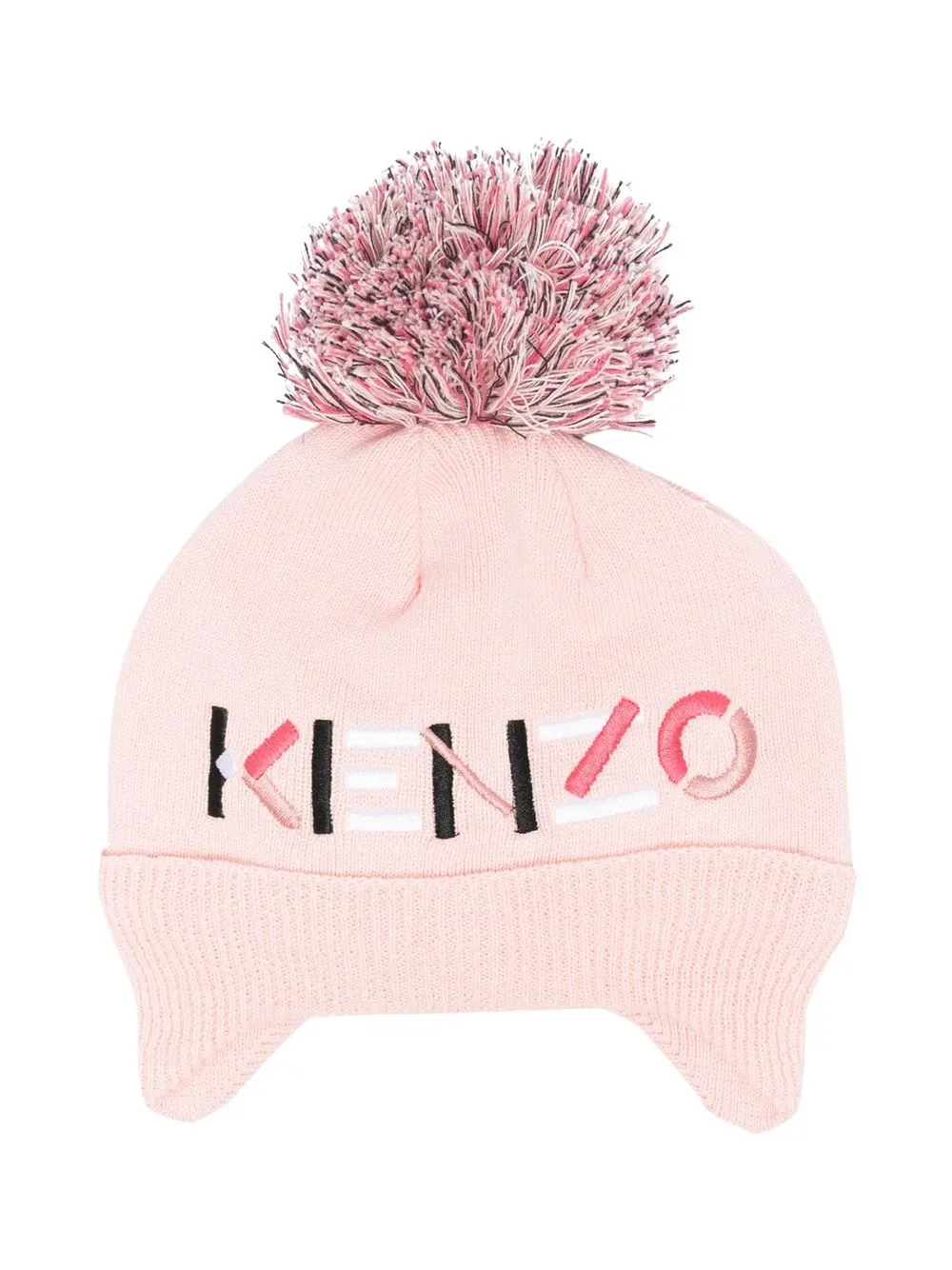 

Kenzo Kids gorro tejido con logo bordado - Rosado