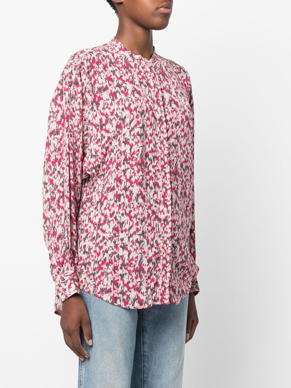Shop Isabel Marant Étoile Patterned Button-up Blouse In Pink