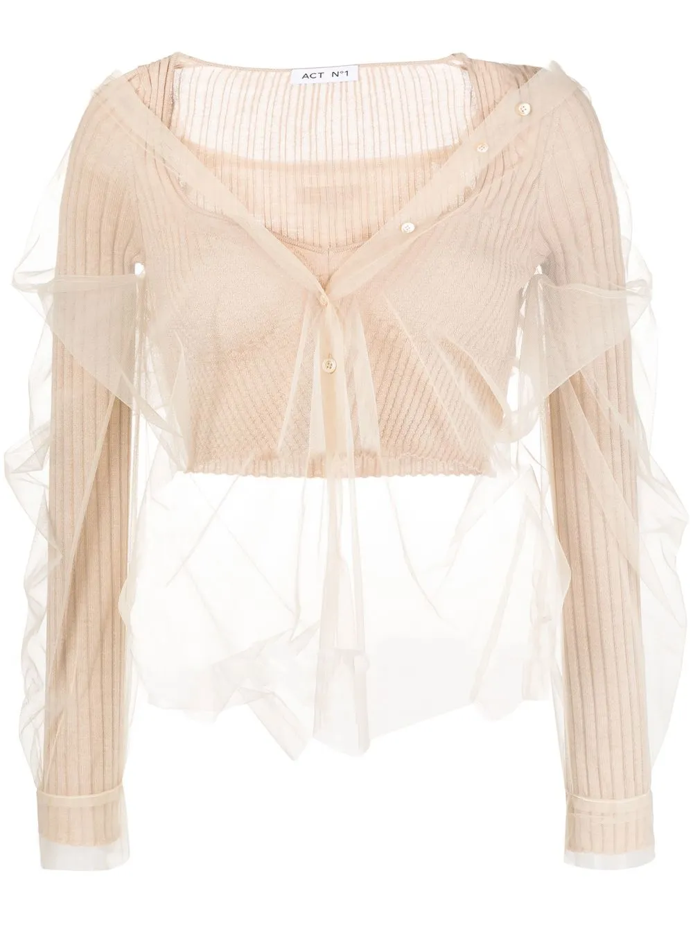 

Act N°1 sheer double-layer shirt - Neutrals