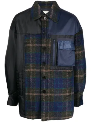Comme Des Garçons Homme check-pattern zip-fastening Jacket | Blue