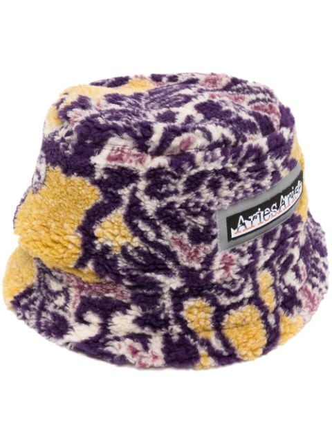 Aries logo-print fleece bucket hat