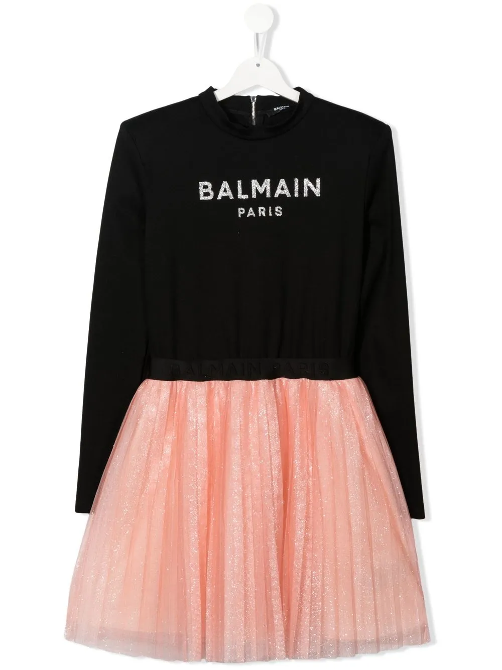 

Balmain Kids vestido recto con logo estampado - Negro