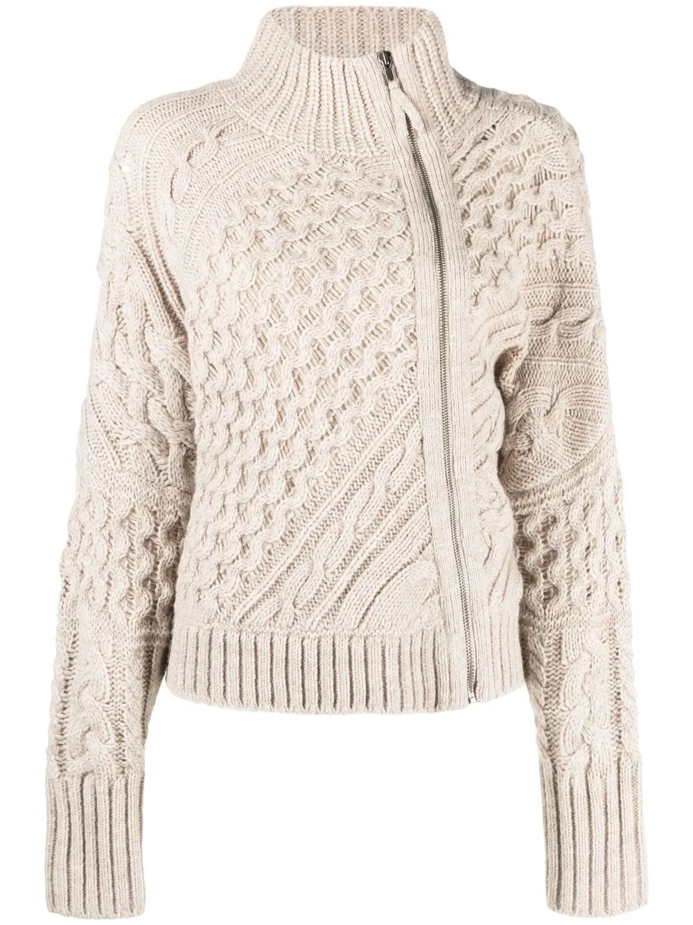 

360Cashmere cable-knit zip-up jumper - Neutrals