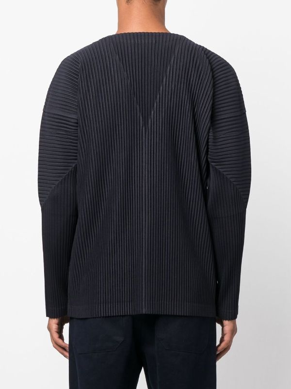 Homme Plissé Issey Miyake Pleated V-neck Cardigan - Farfetch