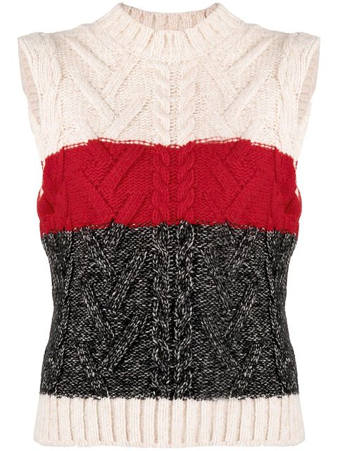 GANNI sleeveless cable-knit vest