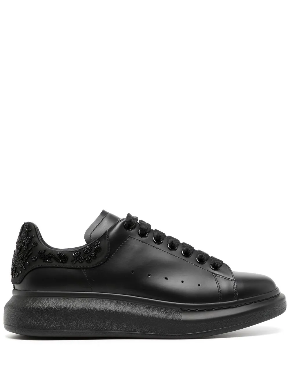 

Alexander McQueen tenis con motivo floral - Negro