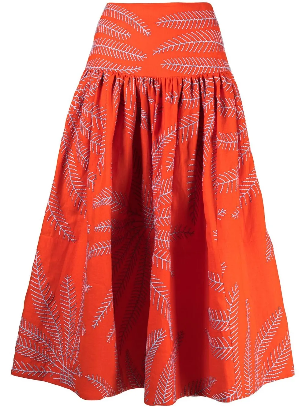 

Alexis falda midi estampada - Naranja