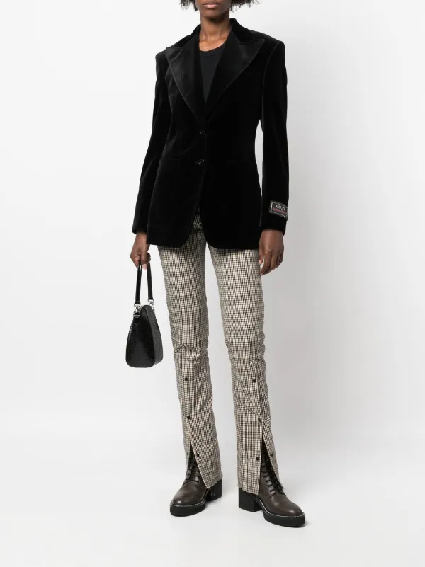 Gucci single-breasted Velvet Blazer | Black | FARFETCH