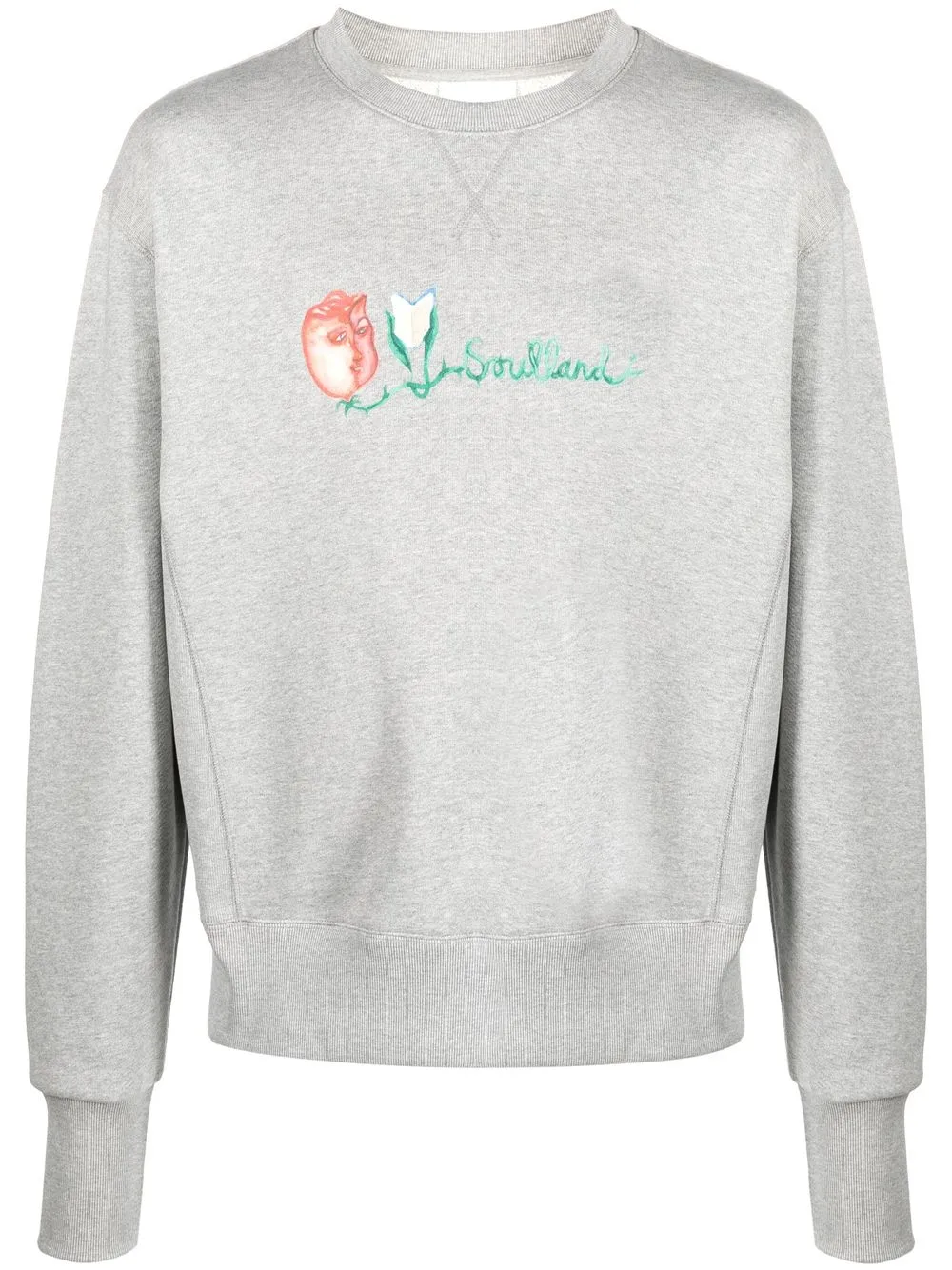 

Soulland sudadera Flower con logo estampado - Gris