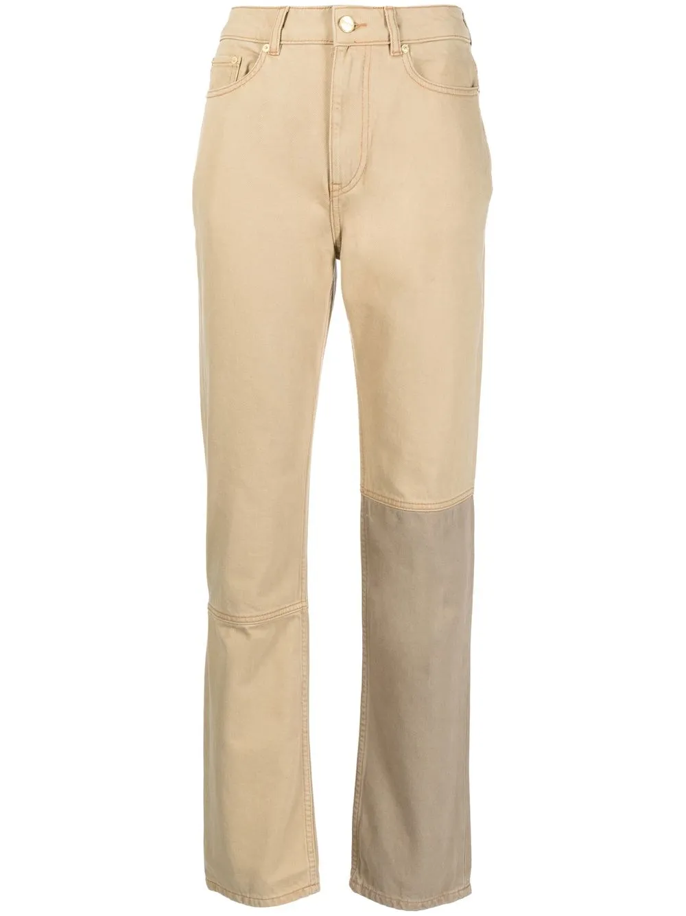GANNI jeans rectos con bolsillos - Marrón