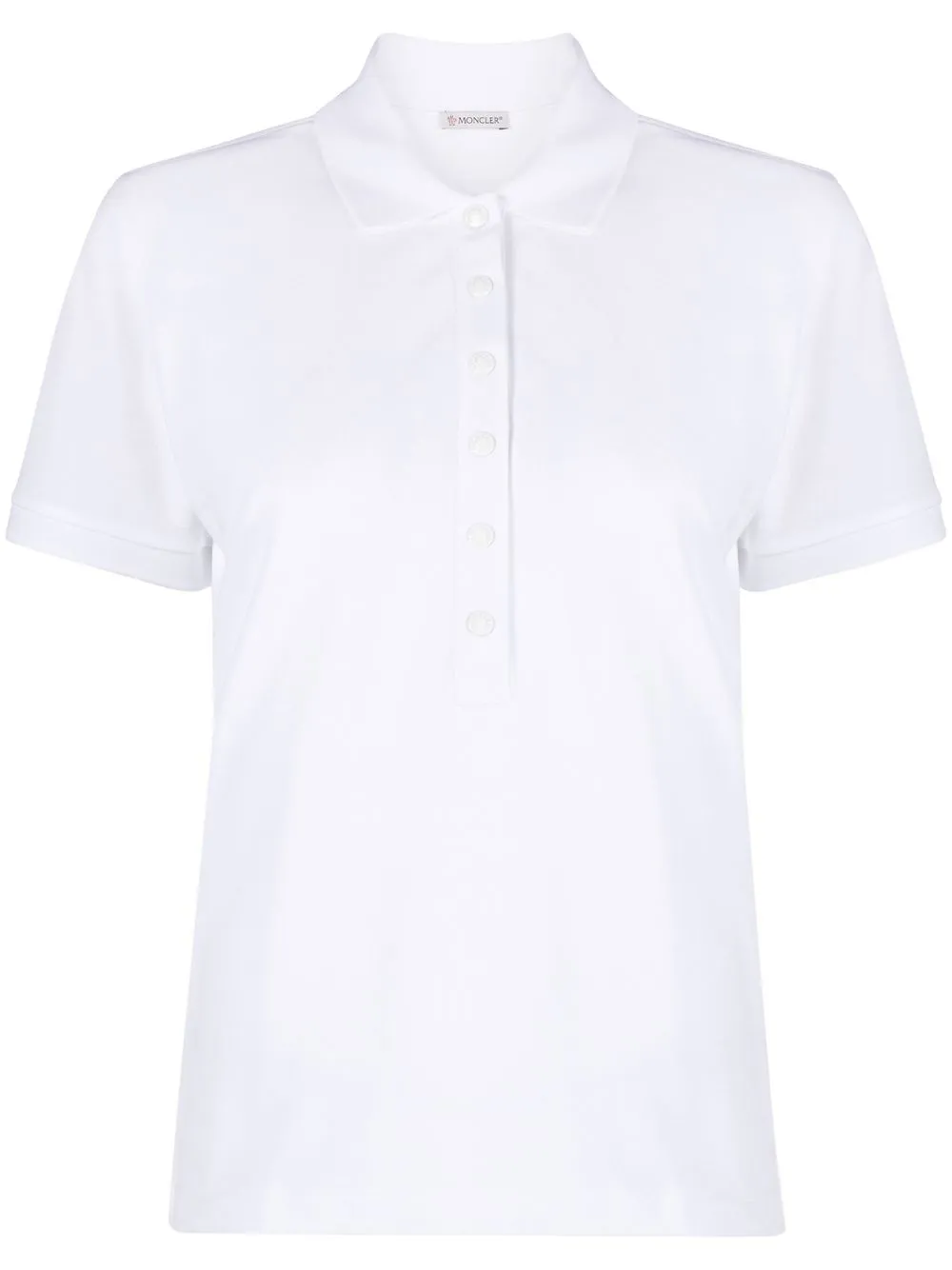 

Moncler logo-patch cotton polo top - White