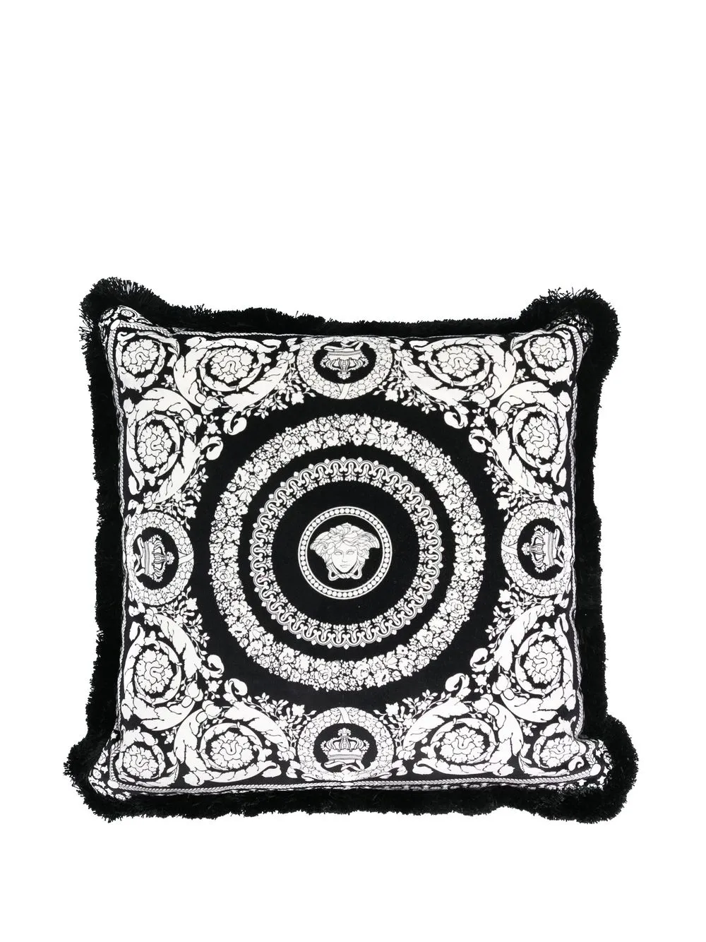 Versace Kussen met grafische print - Zwart