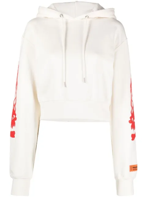 Heron Preston cropped cotton hoodie