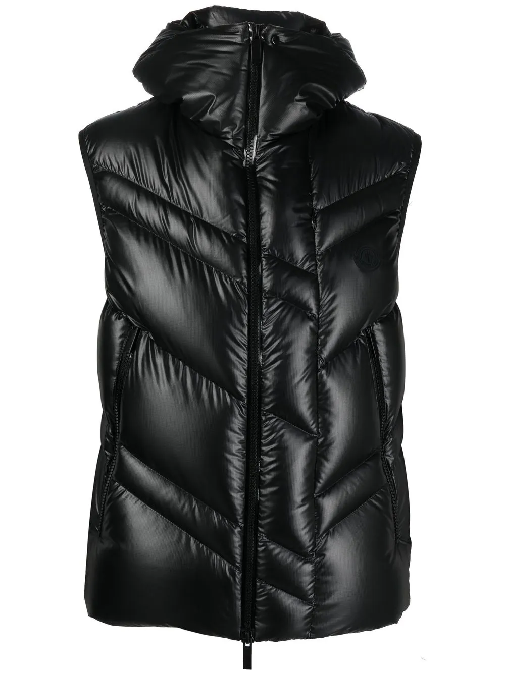 

Moncler chaleco Guntur capitonado con capucha - Negro