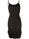Christian Dior Pre-Owned 1990s ruffle-detailed fitted dress - Brown