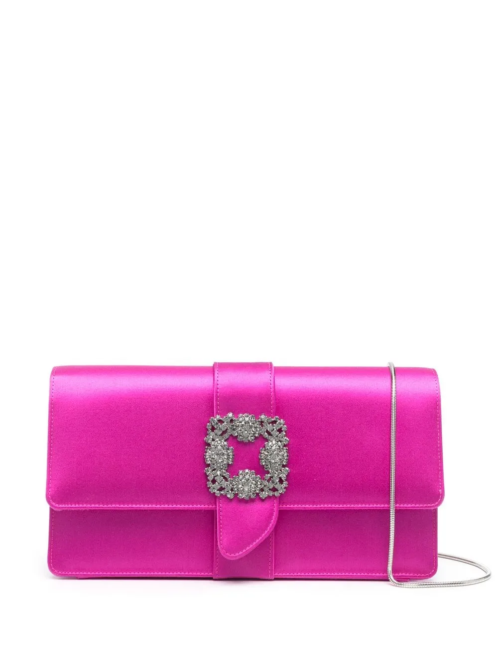 Manolo Blahnik Capri Crystal-embellished Satin Clutch In Purple | ModeSens