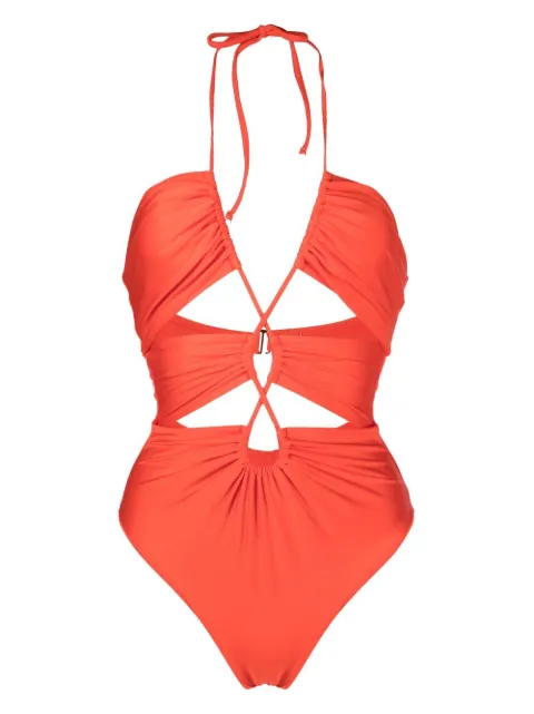 Noire Swimwear cut-out plunging V-neck swimsuit