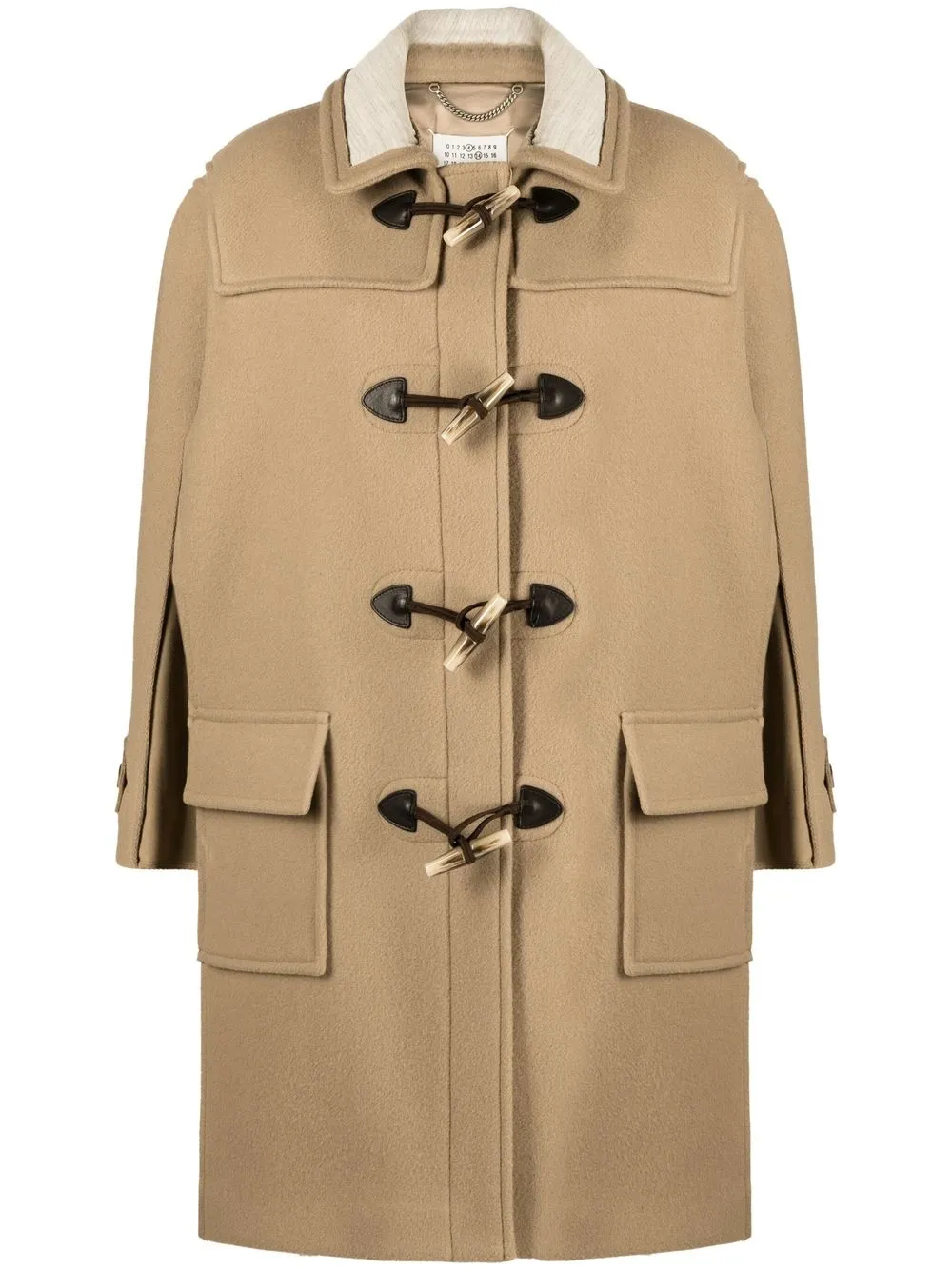 Maison Margiela Single-breasted Wool Duffle Coat In Brown