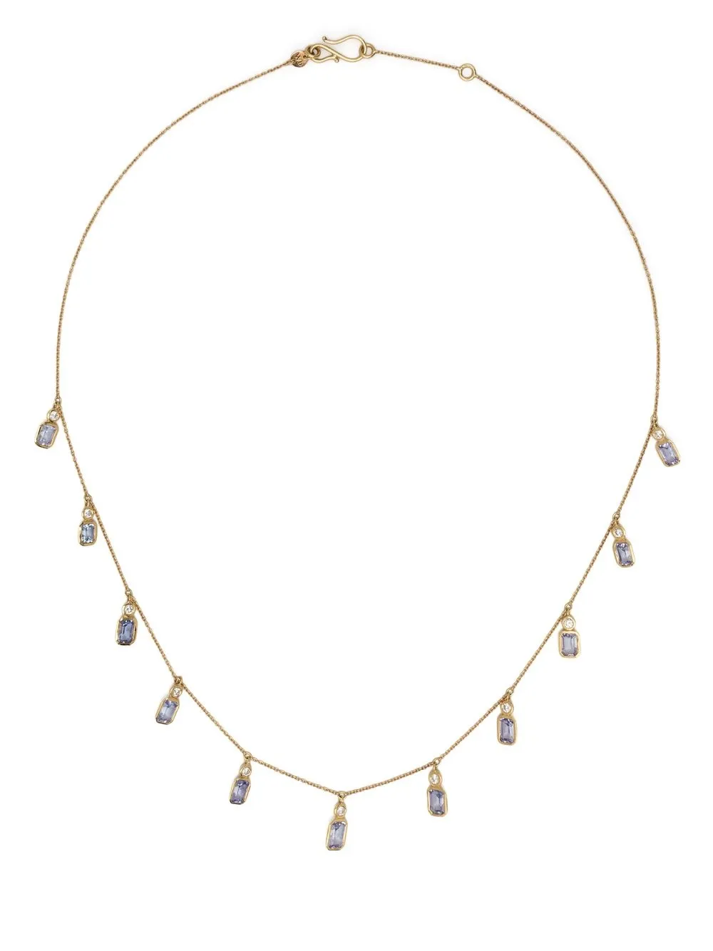 

We by WHITEbIRD 18kt yellow gold Dancing Drop sapphire necklace - Purple