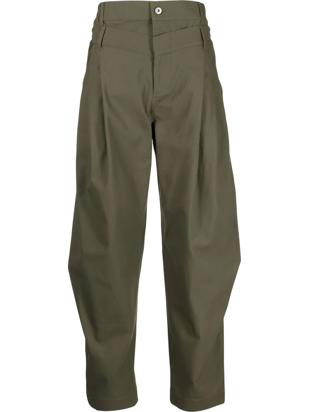 

Feng Chen Wang pleated layered tapered trousers - Green