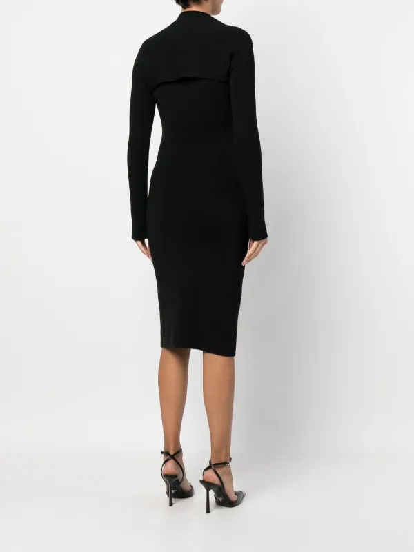 tom ford midi dress Tom Ford, Ribbed-knit virgin wool midi dress, Women, Black, XS, Dresses, Leather