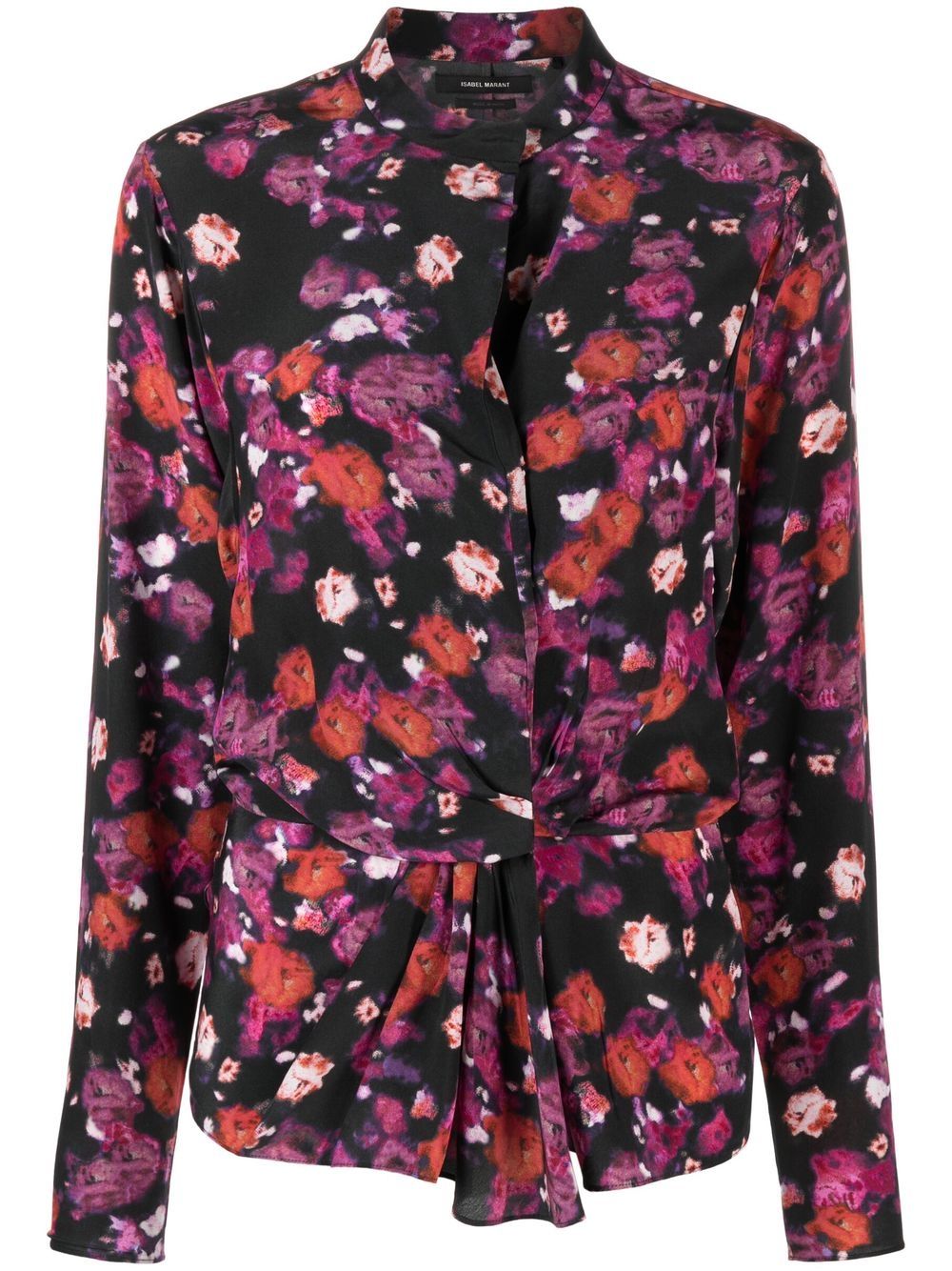 

Isabel Marant blusa de seda con estampado floral - Negro