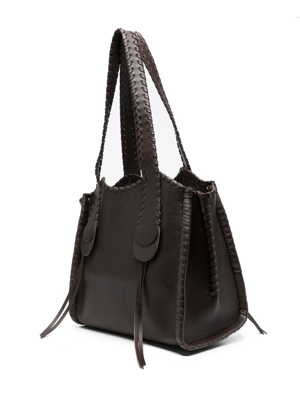 Shop Chloé Mony Fringe-trimmed Tote Bag In Brown
