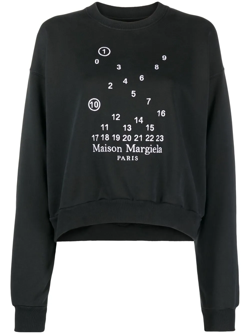 Maison Margiela numbers-motif cotton sweatshirt – Black