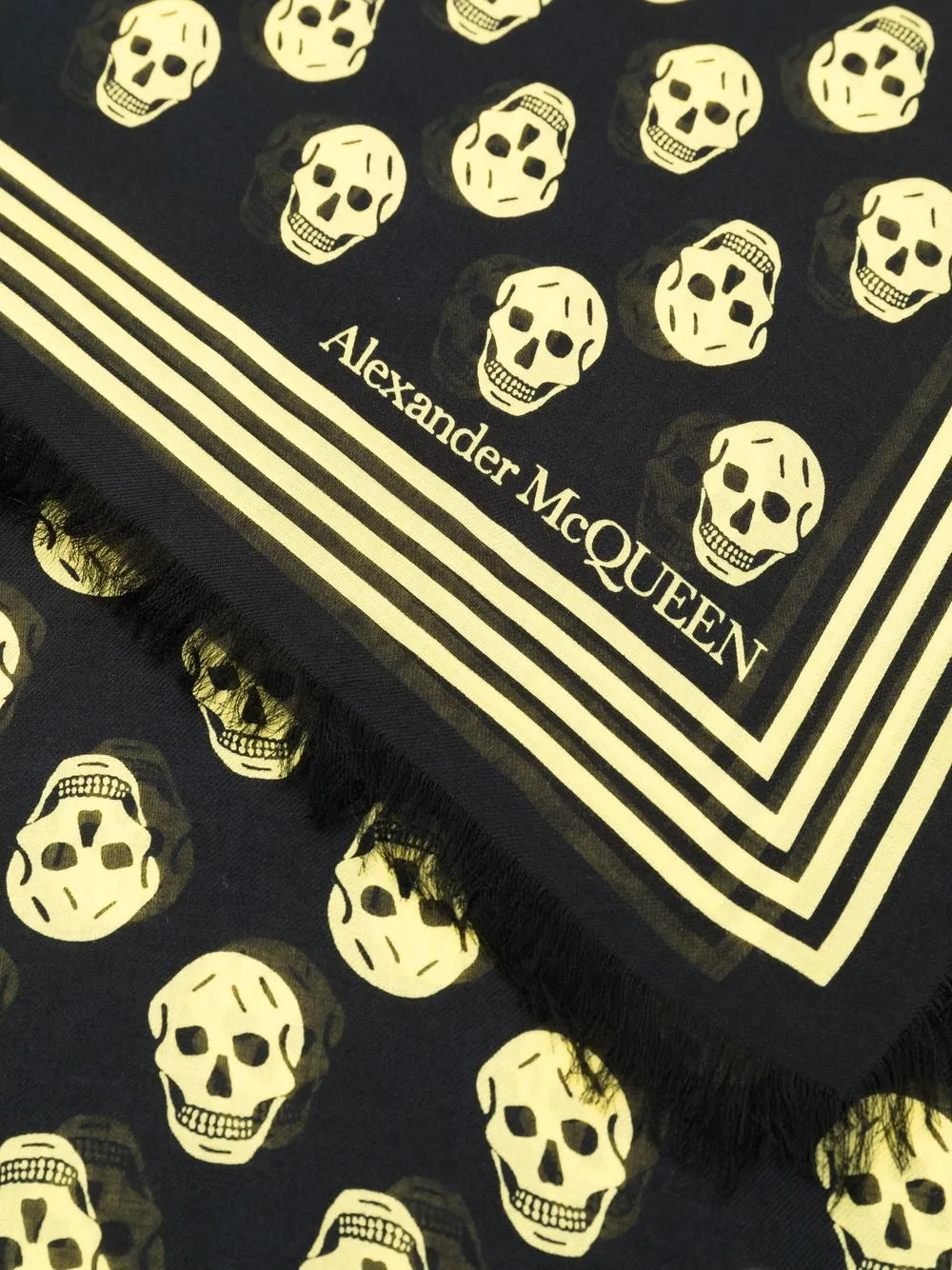 Cheap Alexander McQueen Skull logo embroidered scarf Women