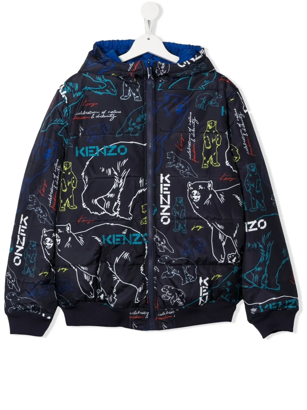 KENZO REVERSIBLE LOGO-PRINT PUFFER JACKET