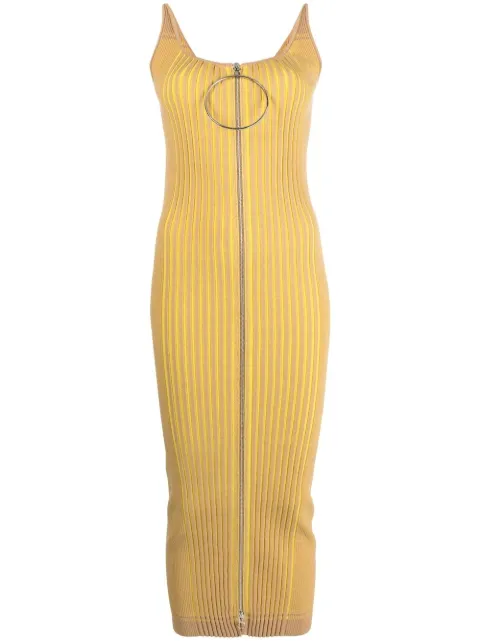 Rabanne robe mi-longue à fermeture zippée