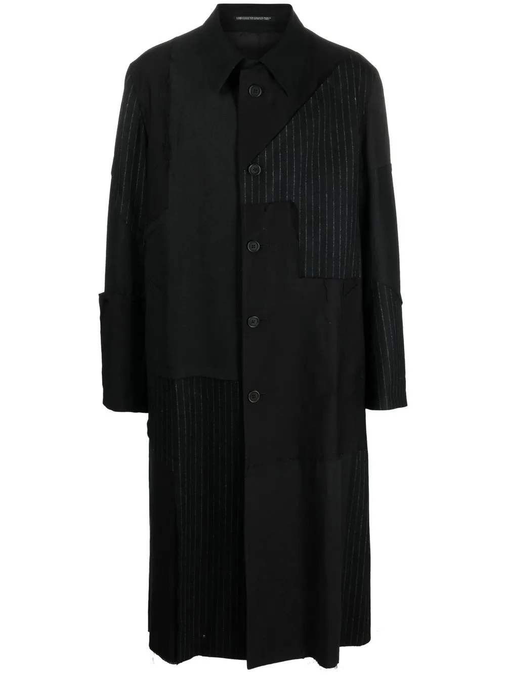 

Yohji Yamamoto abrigo con diseño patchwork - Negro