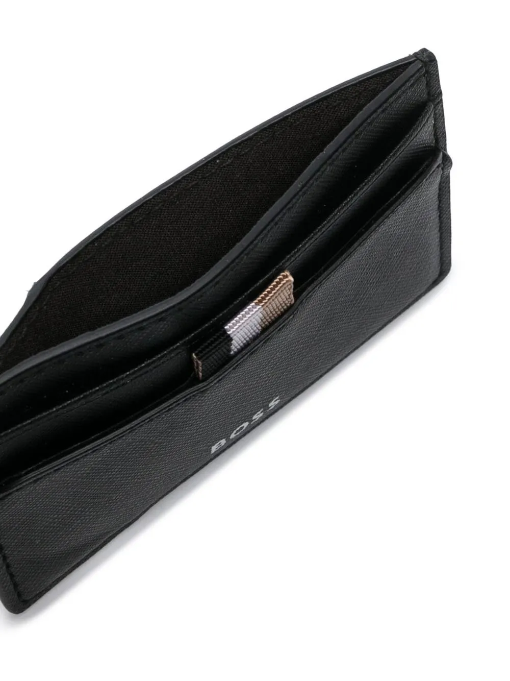 Hugo Boss Money-clip Leather Cardholder In Black