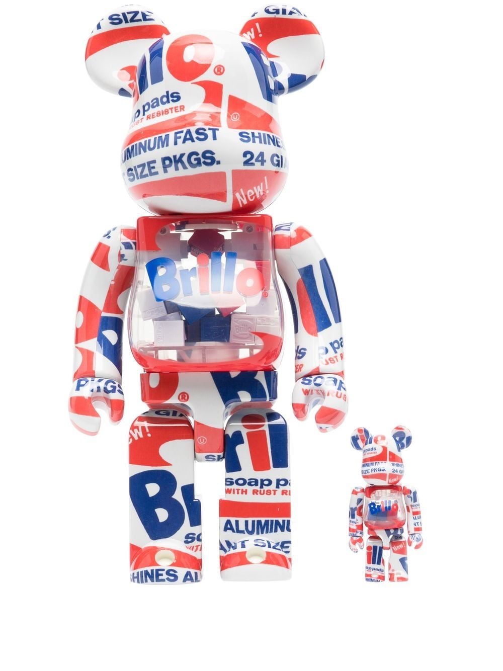 Shop Medicom Toy X Andy Warhol Brillo Be@rbrick Figure Set In Blue