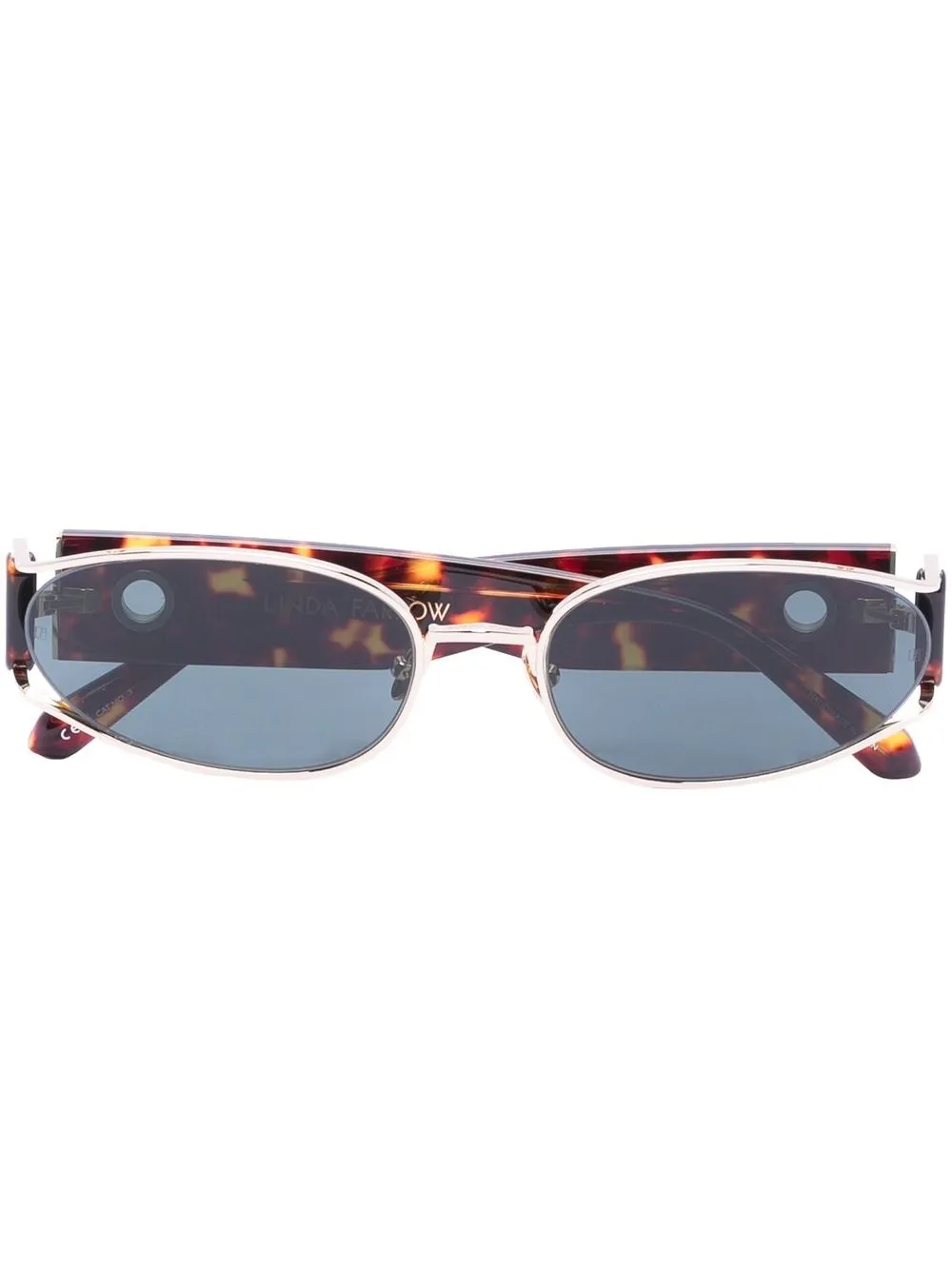 

Linda Farrow Shelby oval-frame sunglasses - Brown