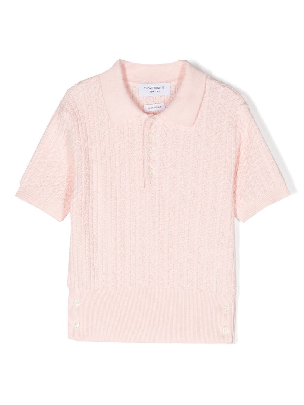 THOM BROWNE CABLE-KNIT POLO SHIRT