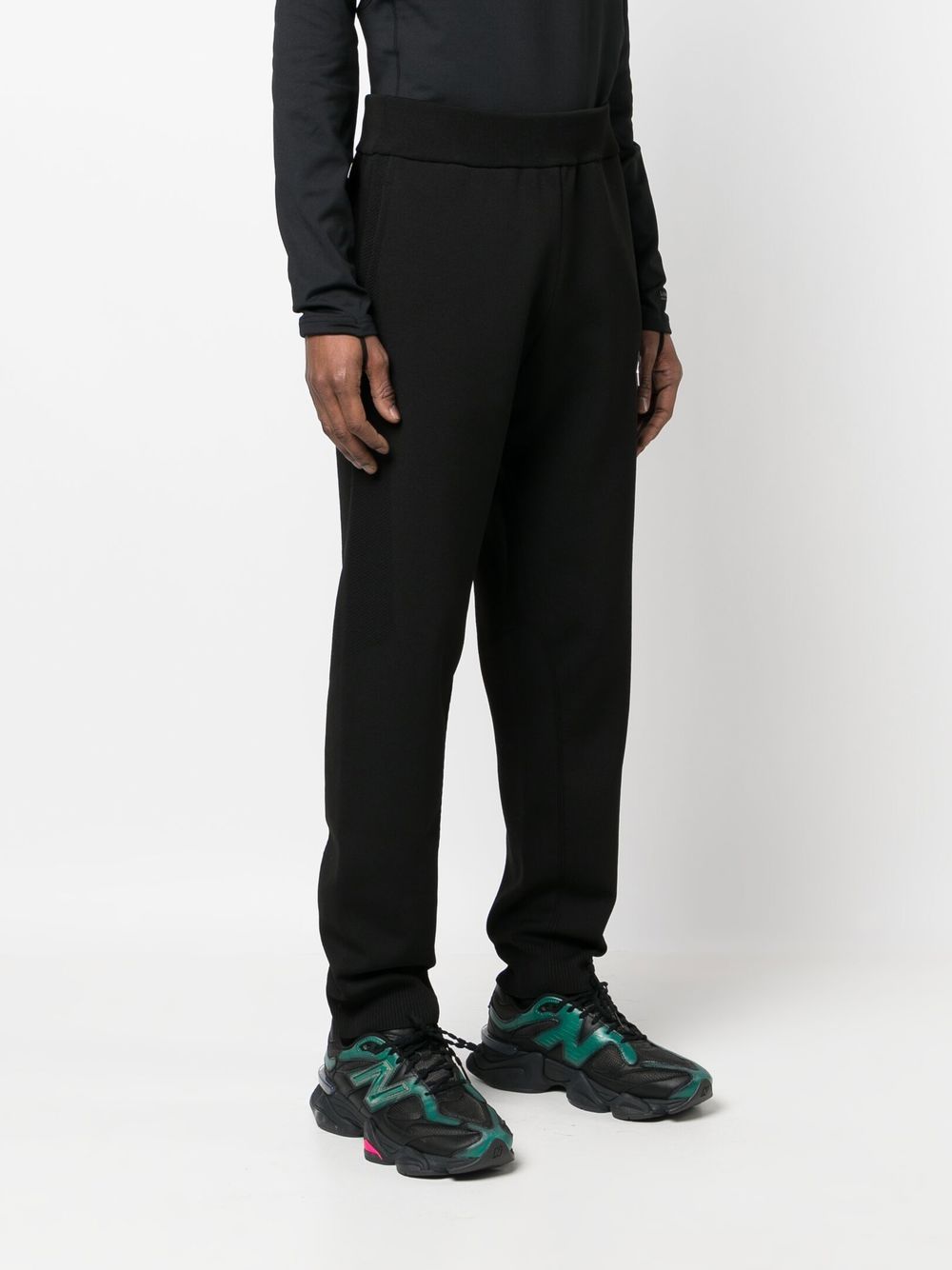 Shop A-cold-wall* Logo-patch Fleece Track Pants In 黑色