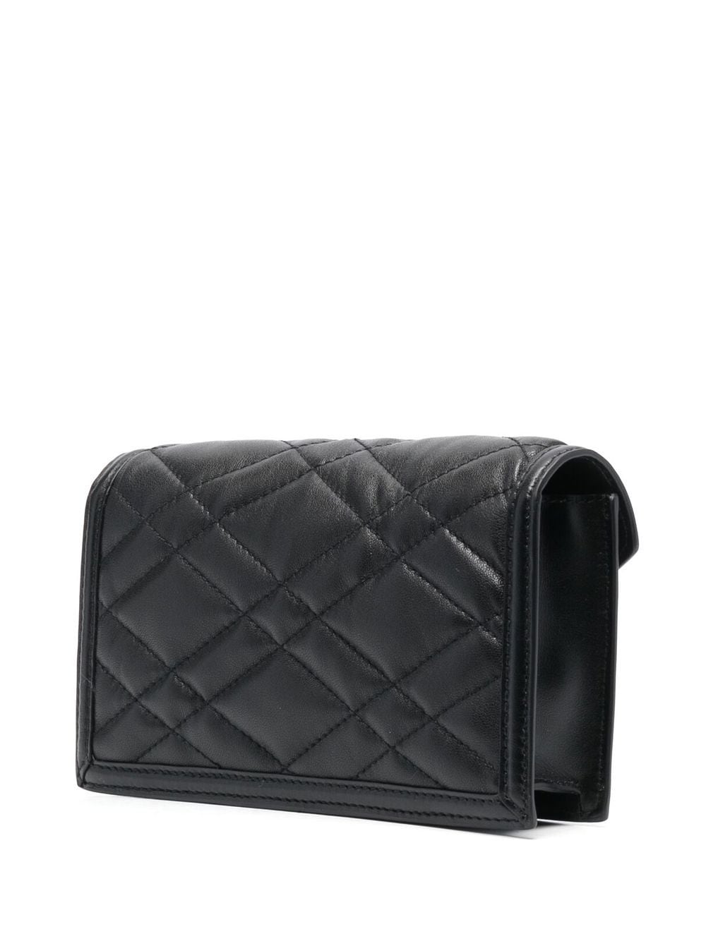 Shop Polo Ralph Lauren Matelassé-detail Leather Shoulder Bag In 黑色