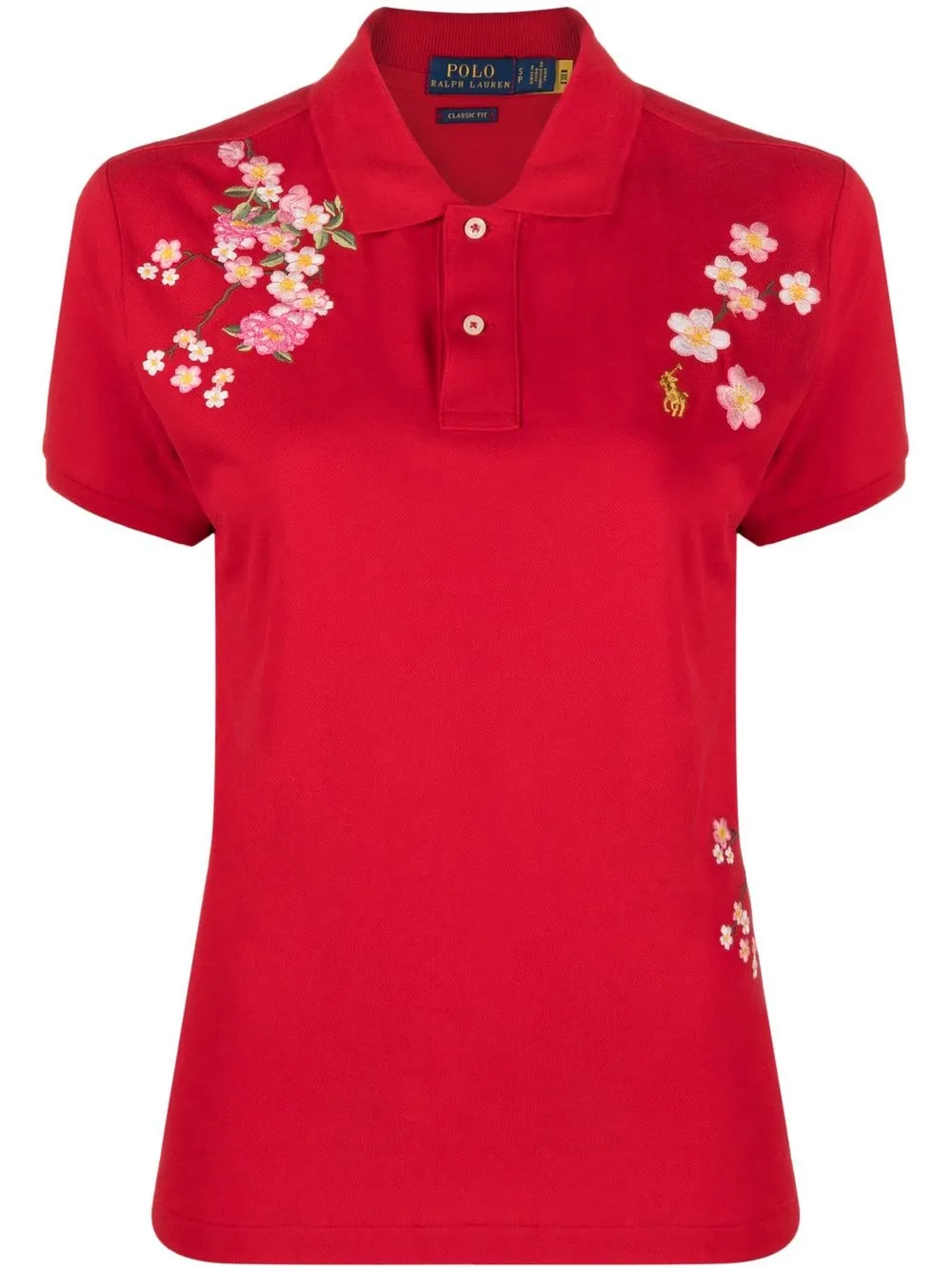 

Polo Ralph Lauren blossom-embroidery short-sleeved polo shirt - Red